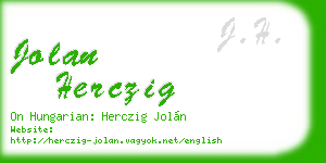 jolan herczig business card